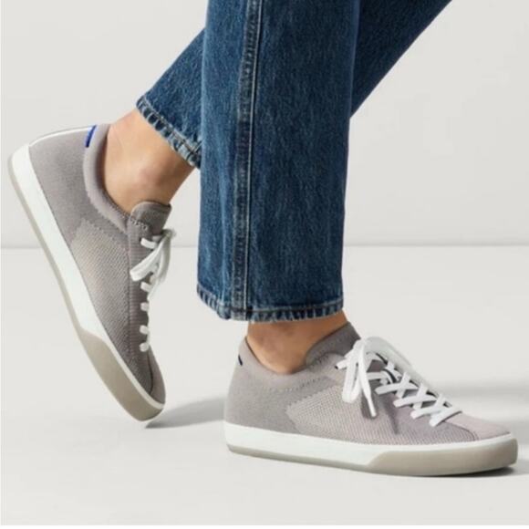 ROTHY’S The Lace Up Sneaker Women's Size 10 Gray Casual Knit - Picture 1 of 14